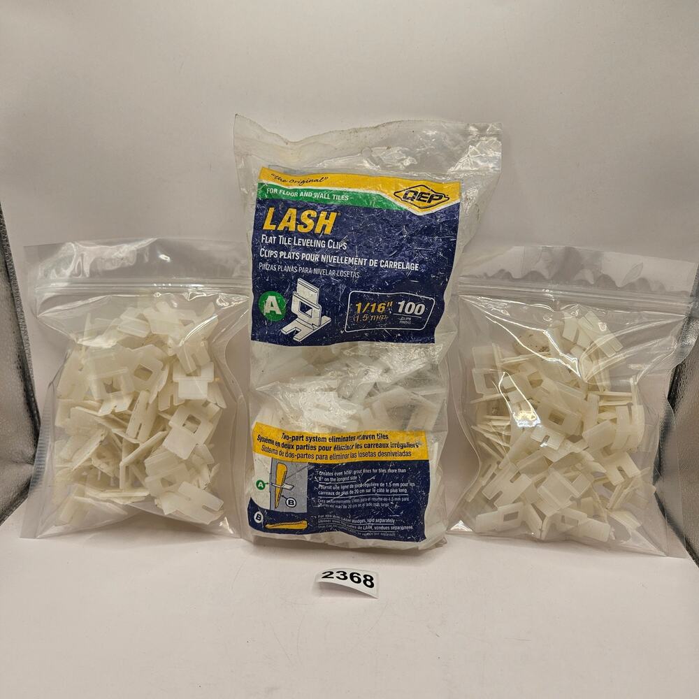 QEP LASH TILE LEVELING SYSTEM 150 PART A CLIPS FOR 1/16" GROUT NEW AND OPEN BAGS